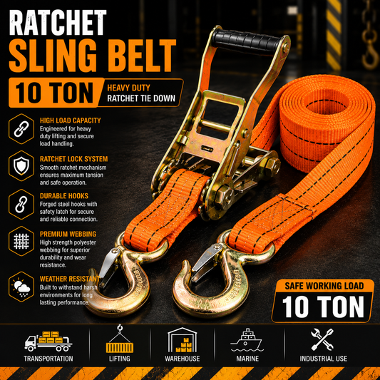 Ratchet Sling Belt 10 Ton × 10 Meter