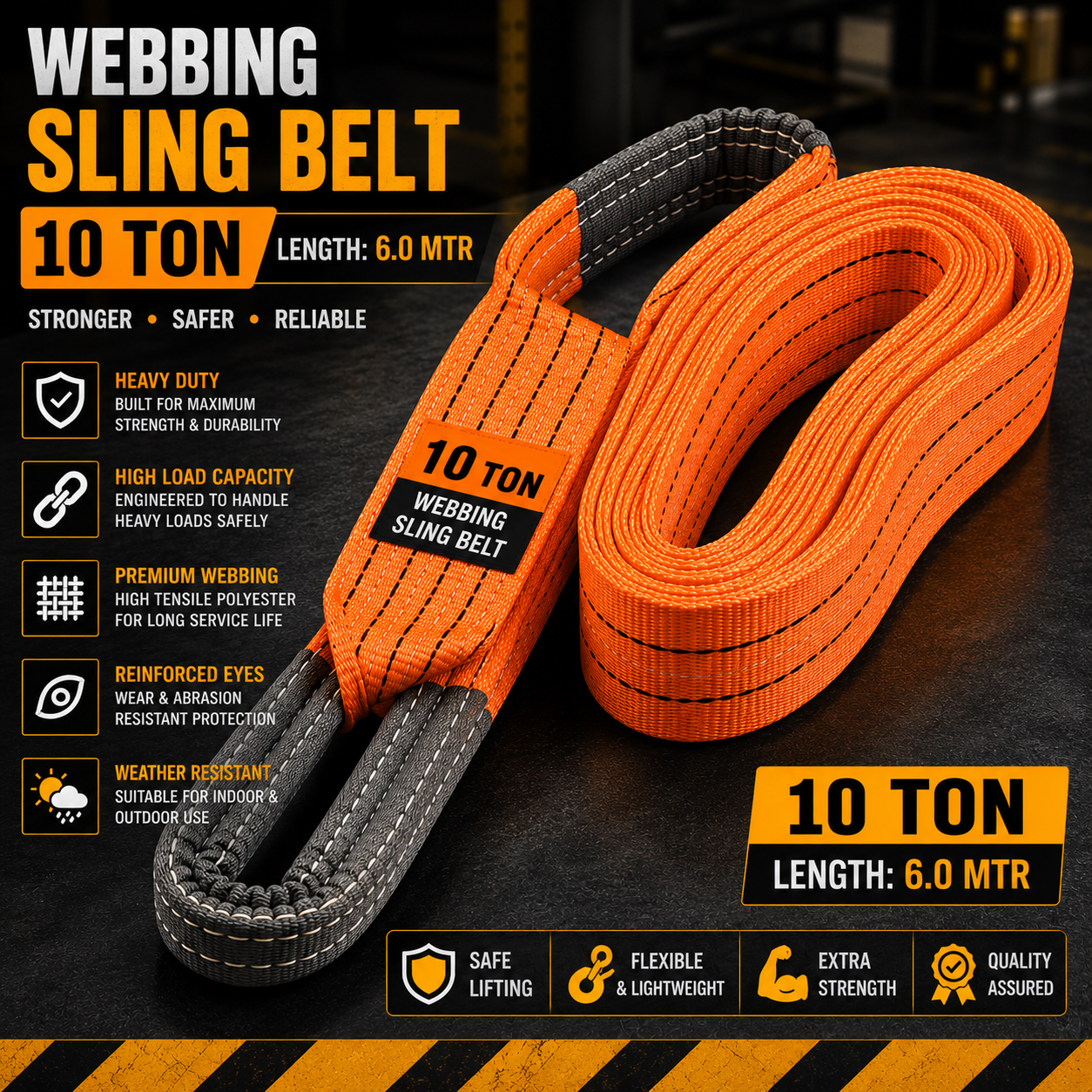 10 Ton Web Sling Belt 6M